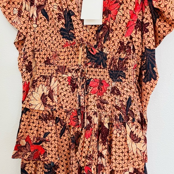 NEW ULLA JOHNSON Oni Dress Garden Rose Tiered Ruffle Floral 100% Silk Size 2 - Picture 12 of 16